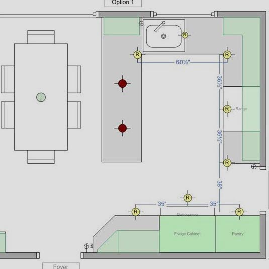 Draft a Kitchen  Lighting  Layout  with Recessed  Lights 